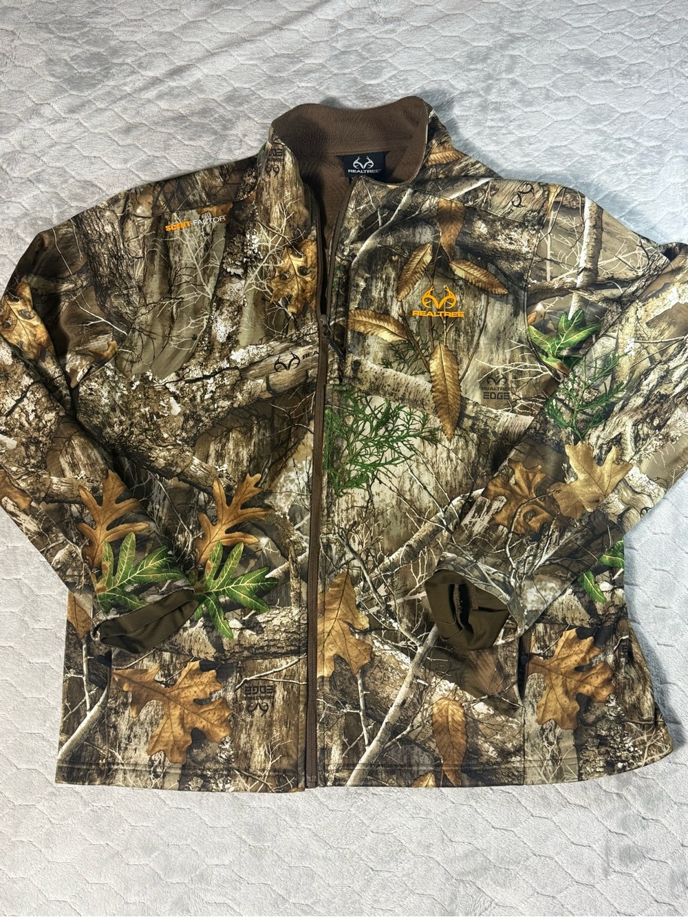 Realtree Edge Scent-Factor Camo Hunting Jacket Full Zip Fleece XL